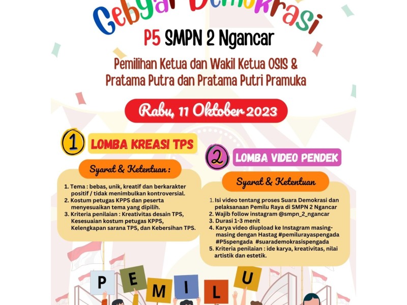 Pengumuman Gebyar Demokrasi P5 SMPN 2 Ngancar