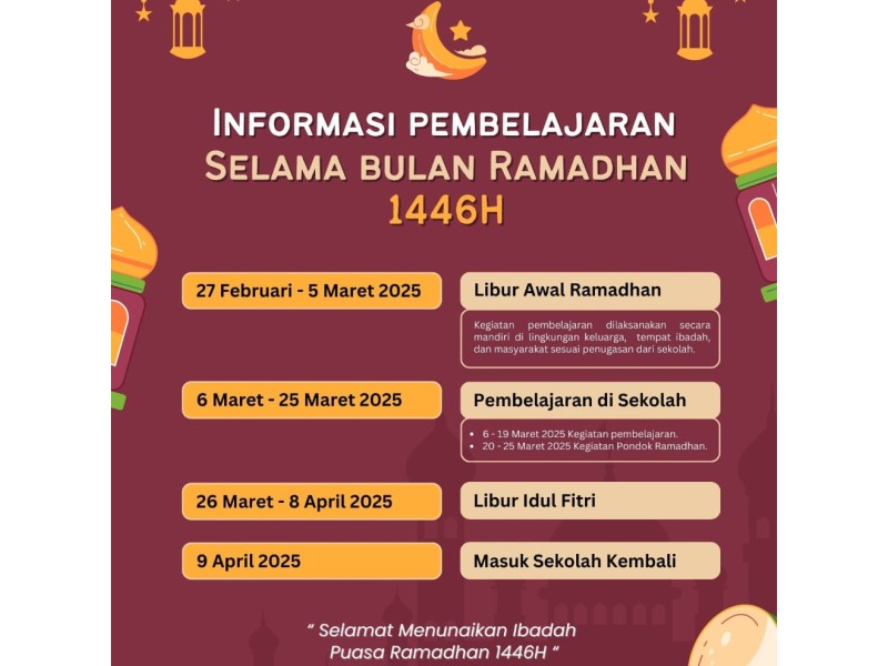 Informasi Pembelajaran Selama Ramadhan 2025