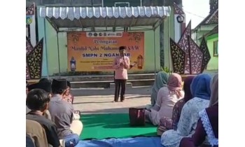 Semarak Maulid Nabi 1447 H di SMPN 2 Ngancar Dari Shalat Duha,Tausiyah, Hingga Lomba Kreatif Penuh Makna
